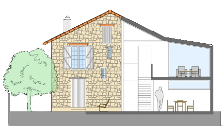 Extension de maison en meulière, Stone house extension, Bezons, 2014, Dragan Architecture, Paris